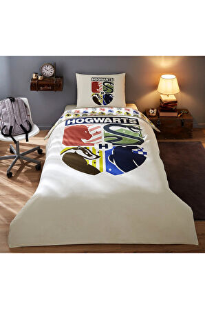 Özdilek Harry Potter Hogwarts Tek Kişilik Lisanslı Lastikli Çocuk Nevresim Takımı