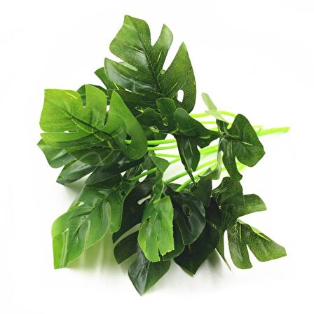 Yapay Çiçek Demet Monstera 35cm 9 Dal Yapay Bitki