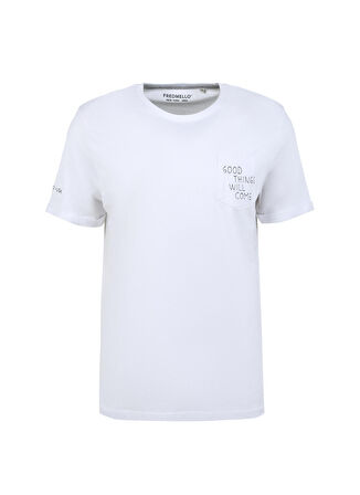 Fred Mello Bisiklet Yaka Beyaz Erkek T-Shirt FM23S16TGWHITE