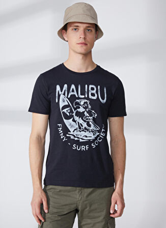 Fred Mello Bisiklet Yaka Siyah Erkek T-Shirt FM23S31TGBLACK