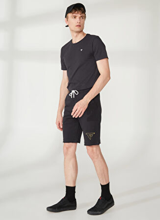 Fred Mello Siyah Erkek Sweat Şort FM23S02EFBLACK