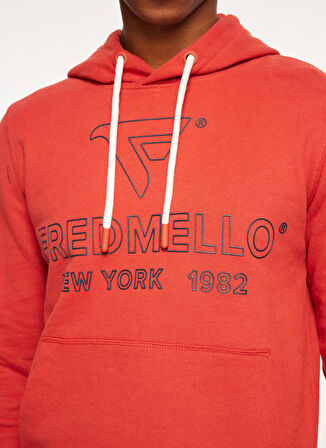 Fred Mello Kapüşon Yaka Turuncu Erkek Sweatshırt FM23W02FC