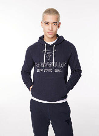 Fred Mello Kapüşon Yaka Lacivert Erkek Sweatshırt FM23W02FC