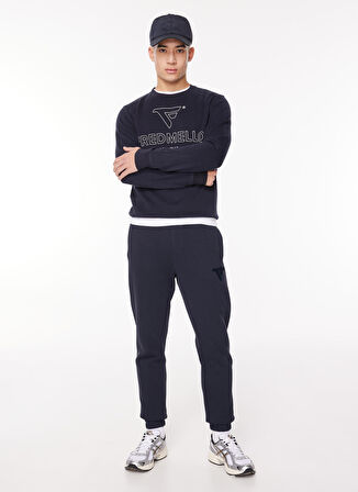 Fred Mello Bisiklet Yaka Lacivert Erkek Sweatshırt FM23W03FG