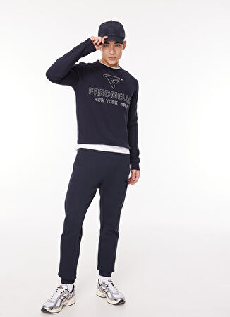 Fred Mello Bisiklet Yaka Lacivert Erkek Sweatshırt FM23W03FG