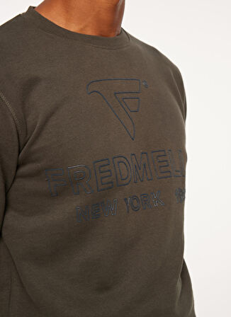 Fred Mello Bisiklet Yaka Kahve Erkek Sweatshırt FM23W03FG