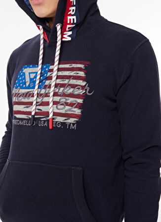 Fred Mello Kapüşon Yaka Lacivert Erkek Sweatshırt FM23W22FC