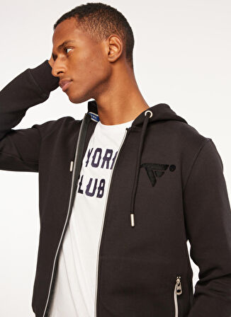 Fred Mello Kapüşon Yaka Siyah Erkek Sweatshırt FM23W08FZ