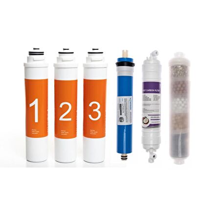 Waterlife Arıtma Uyumlu Tak-Çevir 6'lı Filtre Seti, 10 Aşamalı