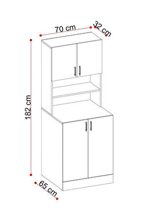 Leylak Kapaklı Çamaşır Makinesi Dolabı ve Çok Amaçlı Dolap