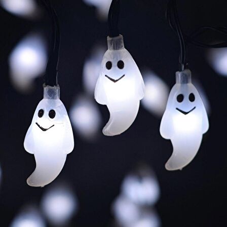 Solar 30Led Ampül 8 Mod 4Mt Güneş Enerjili Dış Bahçe Aydınlatma Dekorasyon Haloween Beyaz Işık