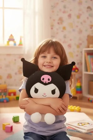 MINISO Sanrio Lisanslı Kuromi Oturan Peluş Oyuncak 40 Cm – Yumuşacık Büyük Boy