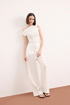 DeFacto Slim Fit Dar Kesim Tek Omuzlu Ribana Atlet F2453AX25SMER105