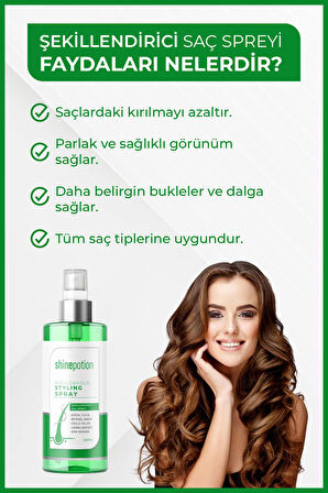 Şekillendirici Bukle Belirginleştirici Keratin Collagen Biotın İçeren Saç Spreyi 200 ml