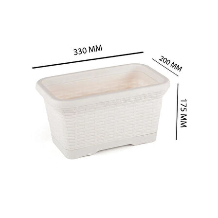 Omnipazar SO-HB01A Askılı Hasır Desen Balkon Saksı 6.5 Litre No 1