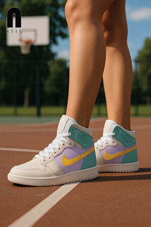 Günlük Unisex Sneaker Bağcıklı Hafif Yumuşak Kaymaz Taban Bilekli Basketbol Ayakkabı 8070