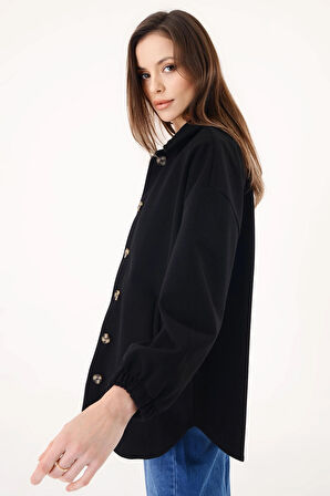 Kadın Kaşe Ceket - Siyah