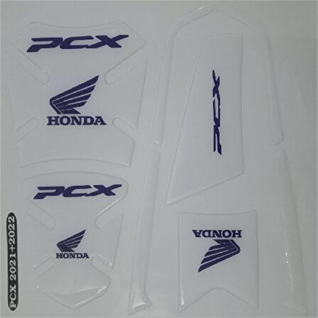 Wolf Tank Pad Şeffaf Beyaz-Mavi Honda Pcx 2021-2023