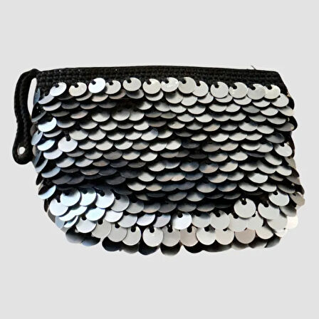 Uretti - Sefa 4419 - El Yapımı Makrome İp Pullu Clutch - Siyah