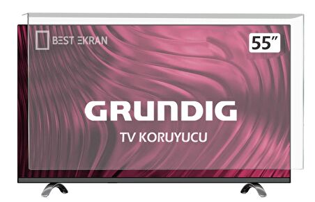 Grundig 55 GGU 7900 B TV EKRAN KORUYUCU - Grundig 55" inç Tv Ekran Koruyucu Şeffaf Panel 55GGU7900B