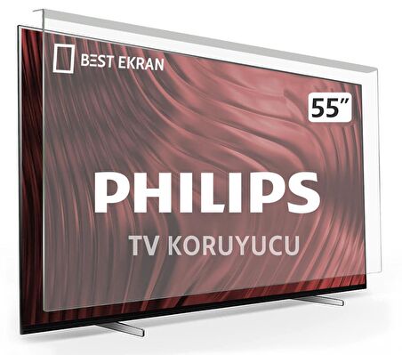 Philips 55PUS9206 TV EKRAN KORUYUCU - Philips 55" inç 139 cm Tv Ekran Koruyucu Şeffaf Paneli
