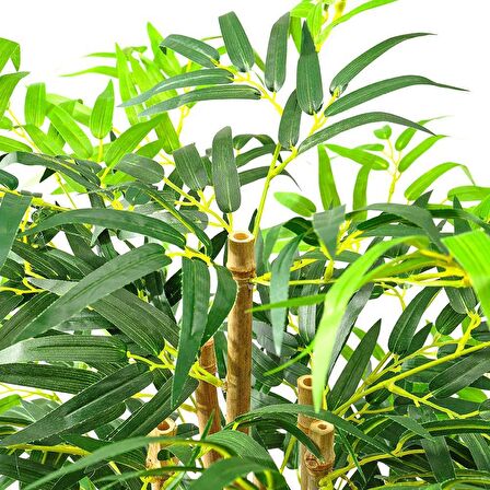 Yapay Bambu Ağacı Ekstra Doğal Görünüm Siyah Saksılı 6 dallı 150cm