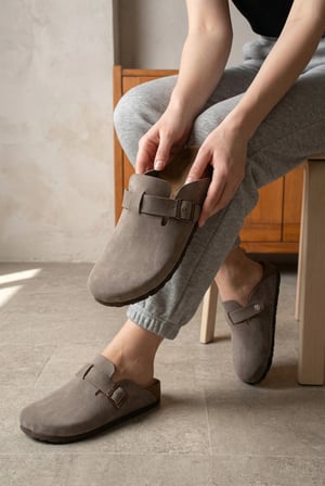 Boston Unisex Mantar Taban Terlik - Vizon