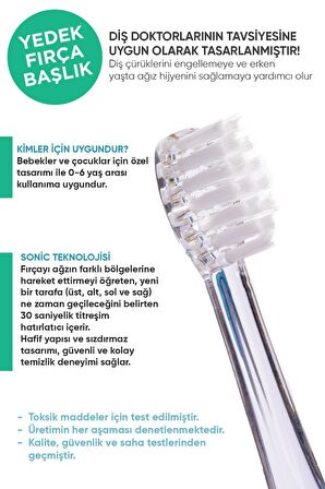 Bebekler ve Çocuklar İçin Sonik Pilli Diş Fırçası