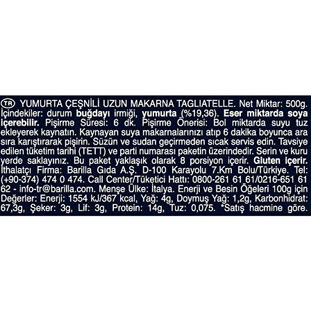 Barilla Tagliatelle Makarna 450 Gr 