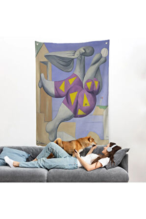 Pablo Picasso - Plaj Topu ile Yıkanıyor Duvar Örtüsü - Pablo Picasso Bather with Beachball-8076