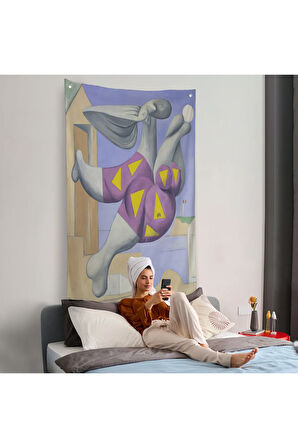 Pablo Picasso - Plaj Topu ile Yıkanıyor Duvar Örtüsü - Pablo Picasso Bather with Beachball-8076