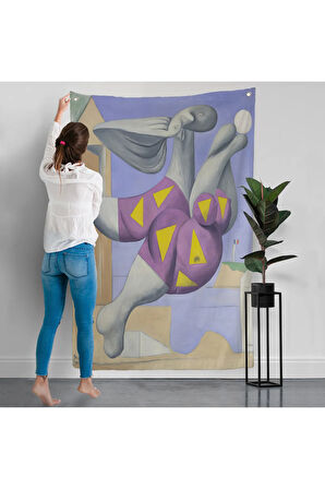 Pablo Picasso - Plaj Topu ile Yıkanıyor Duvar Örtüsü - Pablo Picasso Bather with Beachball-8076