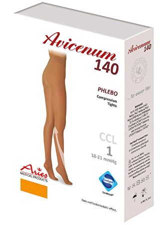 Avicenum CCL1 PHELEBO 140 AT, LONG Düşük Basınç Külotlu Çorabı, S - Beden