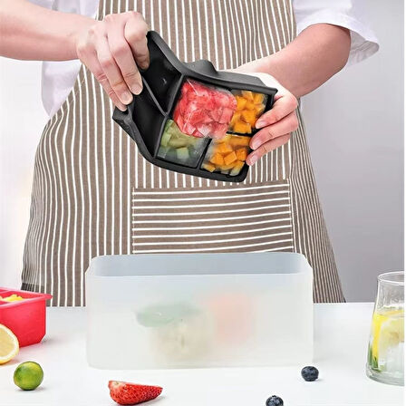 BUFFER® 6'lı XL Küp Şeklinde Silikon Kolay Çıkabilen Buz Kalıbı