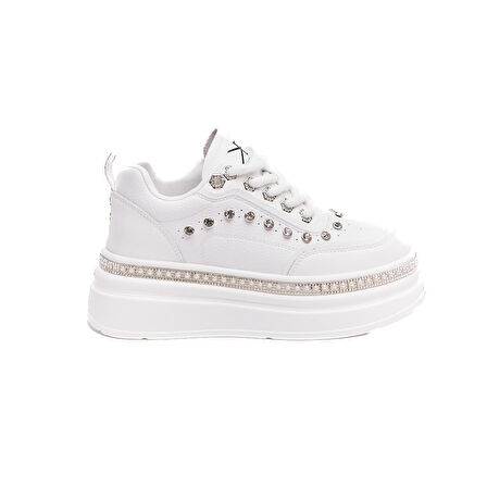 Yüksek Taban Taşlı Kadın Sneaker