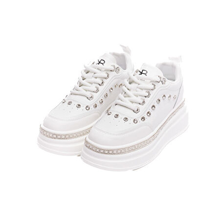 Yüksek Taban Taşlı Kadın Sneaker