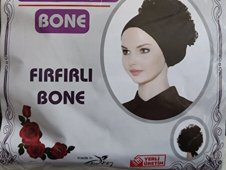 Siyah Fırfırlı Kaymayan Bone