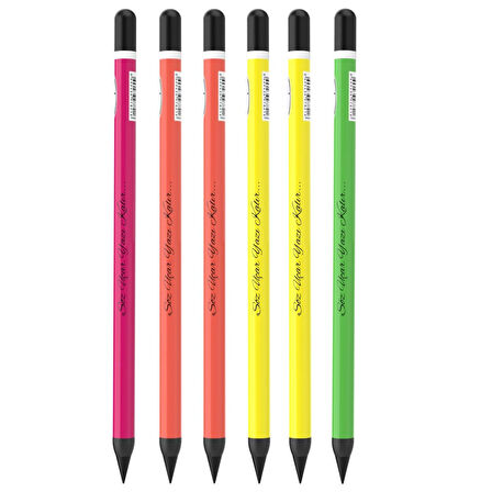 Panda Panpen Neon Serisi Bitmeyen Kurşun Kalem (PAN721) 6 Adet