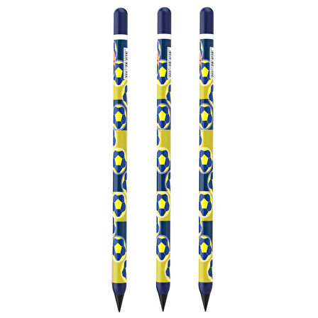 Panda Panpen Taraftar Serisi Bitmeyen Kurşun Kalem Sarı-Lacivert (PAN715) 3 Adet