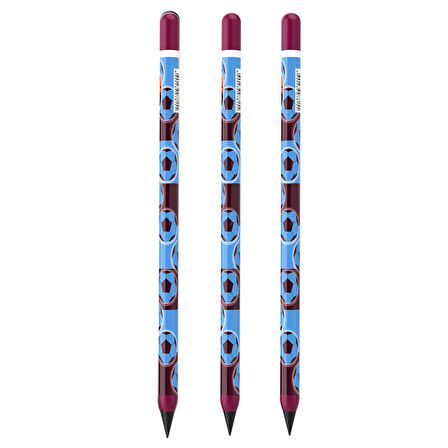 Panda Panpen Taraftar Serisi Bitmeyen Kurşun Kalem Bordo-Mavi (PAN715) 3 Adet