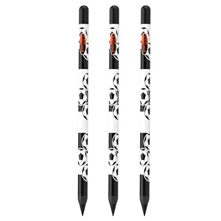 Panda Panpen Taraftar Serisi Bitmeyen Kurşun Kalem Siyah-Beyaz (PAN715) 3 Adet