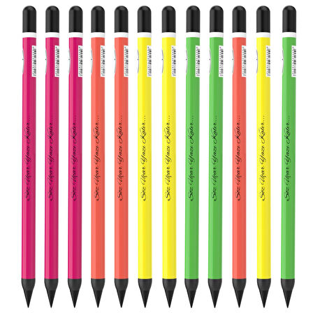 Panda Panpen Neon Serisi Bitmeyen Kurşun Kalem (PAN721) 12 Adet
