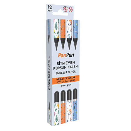 Panda Panpen Neşeli Desenler Serisi Bitmeyen Kurşun Kalem (PAN719) 12 Adet