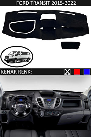 Ford Transit 2015-2022 İçin Uygun Torpido Koruma Halısı Siyah Kenar Renk Siyah