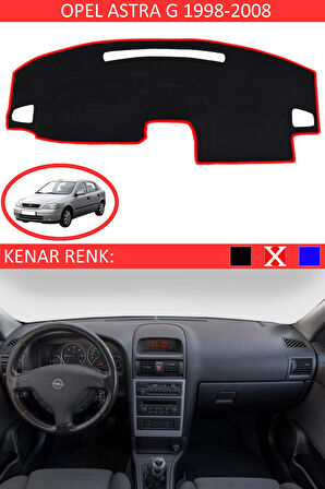 Opel Astra G 1998-2008 İçin Uygun Torpido Koruma Halısı Siyah Kenar Renk Kırmızı