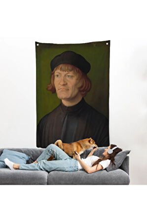 Albrecht Dürer - Bir Din Adamı Portresi Duvar Örtüsü - Bildnis Eines Geistlichen-8081