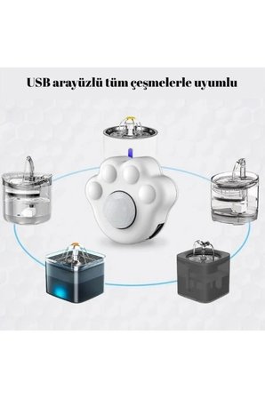 	Kedi Su Sebili Hareket Sensörü 3 Metreye Kadar Otomatik Algılama USB Girişli