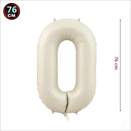 0 Yaş Rakam Krem Folyo Balon - 76 cm