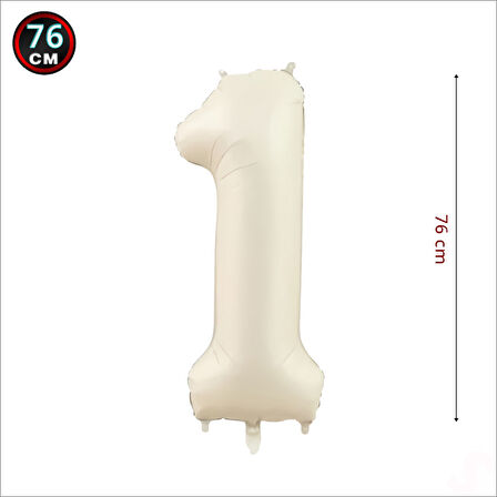 1 Yaş Rakam Krem Folyo Balon - 76 cm