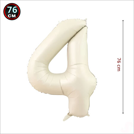 4 Yaş Rakam Krem Folyo Balon - 76 cm